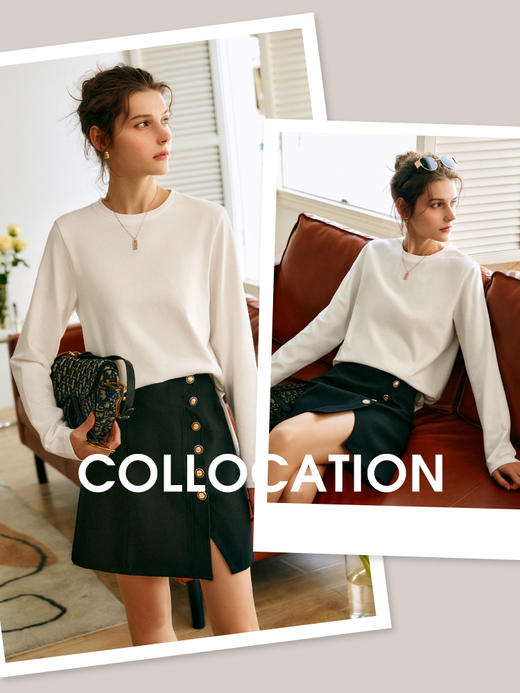 OLrain法式高级穿搭黑色半身裙女2022年夏季新款高腰不规则A字裙 商品图2