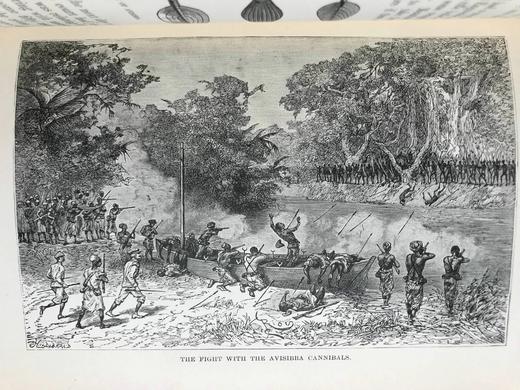 1890年 亨利·莫顿·斯坦利《最黑暗的非洲》（全2卷） 152幅木版画插图与地图 真皮精装大32开 商品图8