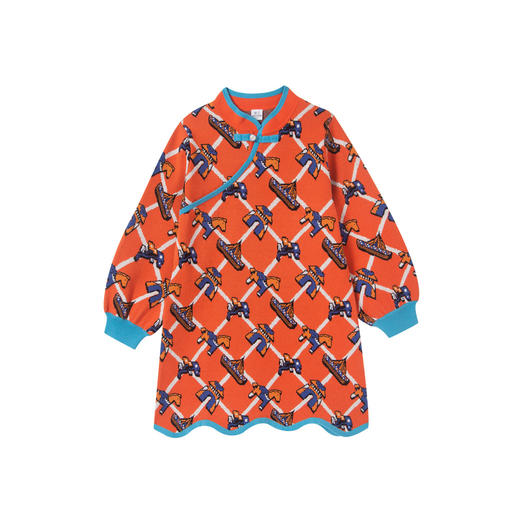 迷你巴拉女童连衣裙秋宝宝气质新中式盘扣国风旗袍裙 商品图4