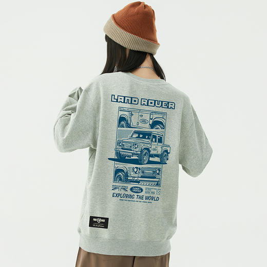 自由基地秋冬男装路虎车图案印花团队队服毛圈休闲卫衣个性潮流款 NMT-1889 商品图1