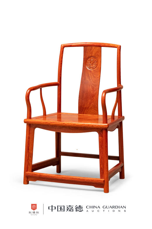 红桥红  家具严选  缅甸花梨（大果紫檀）【宝蕴楼扇形 南官帽椅】 商品图2