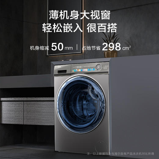 海尔 滚筒洗衣机全自动 精华洗系列 10公斤超薄 洗烘一体 【精华洗+除毛洗】EG100HPLUSSL6U1 商品图0
