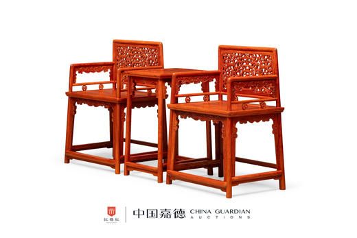 红桥红  家具严选  缅甸花梨（大果紫檀）【螭龙纹 玫瑰椅 三件套】 商品图3