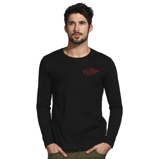 自由基地秋冬机车图案长袖印花T恤衫弹力棉打底衣男装个性潮流款 NMT-1887 商品图0