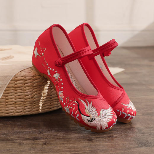 【松鹤】圆头古风绣花布鞋搭配旗袍禅服布鞋MS 商品图3