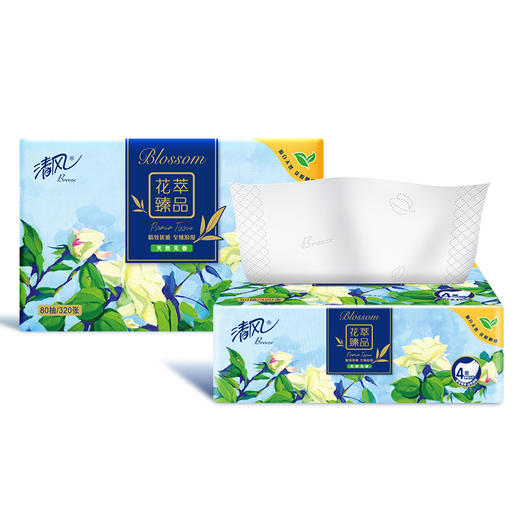 BR81SHC清风花萃系列4层80抽8包S抽纸 商品图3