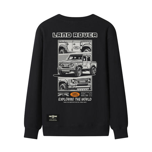 自由基地秋冬男装路虎车图案印花团队队服毛圈休闲卫衣个性潮流款 NMT-1889 商品图3