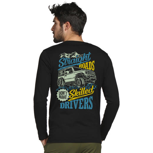 自由基地男装定制越野攀爬车jimny图案印花设计长袖休闲T恤衫全棉 NMT-1886 商品图1