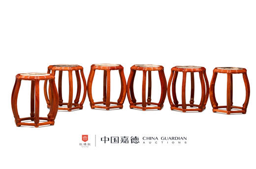 红桥红  家具严选  缅甸花梨（大果紫檀）【石面 海棠桌 七件套】 商品图5