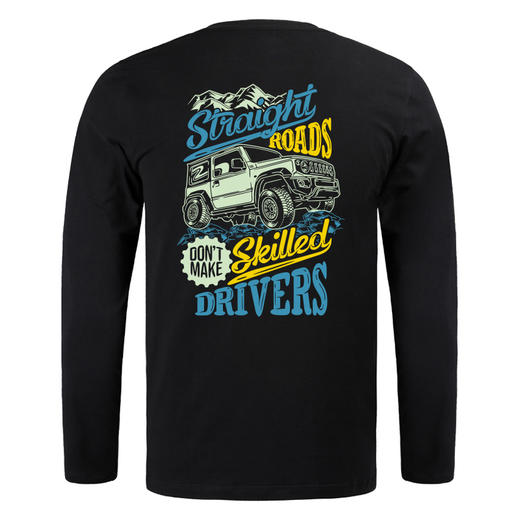 自由基地男装定制越野攀爬车jimny图案印花设计长袖休闲T恤衫全棉 NMT-1886 商品图3