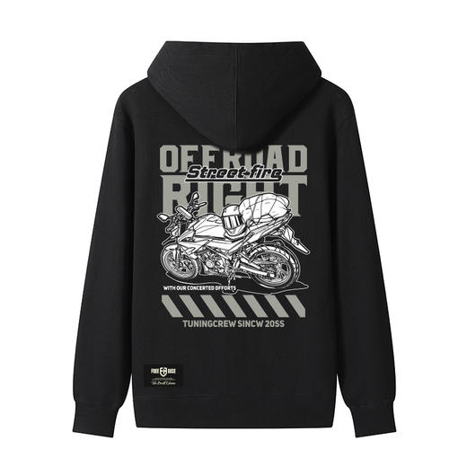 自由基地2022秋冬新款机车游戏图案男女通勤款毛圈戴帽套头卫衣衫 NMT-1891 商品图2