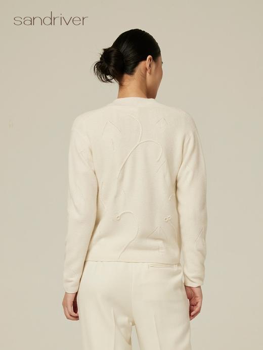 羊绒提花手工绣花外套 SJF94W220K 商品图3