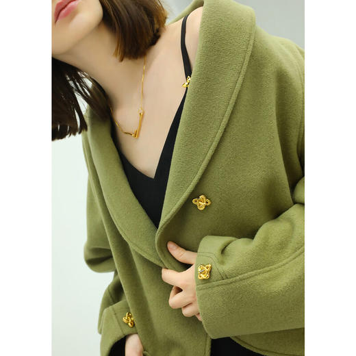 COCOBELLA气质重工金属扣毛呢大衣女气质短款外套WL906 商品图2