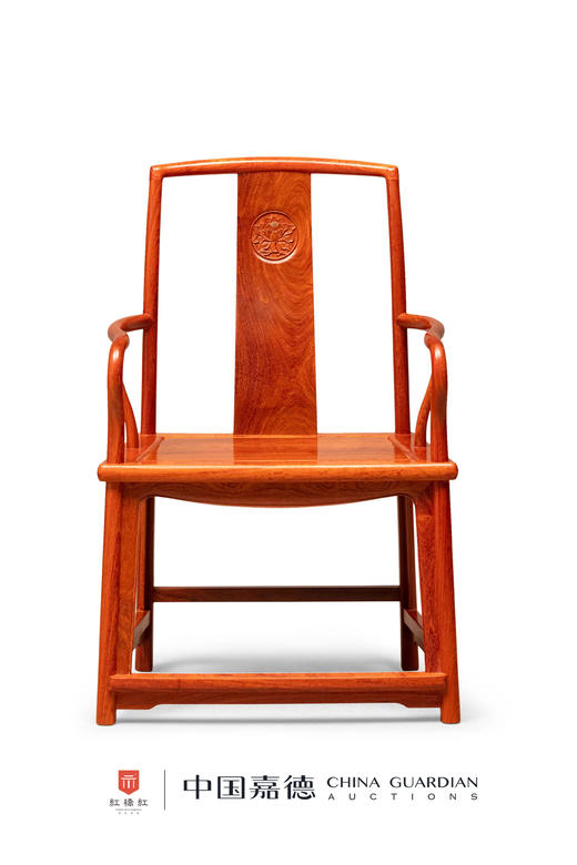 红桥红  家具严选  缅甸花梨（大果紫檀）【宝蕴楼扇形 南官帽椅】 商品图0