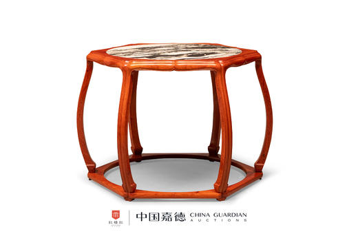 红桥红  家具严选  缅甸花梨（大果紫檀）【石面 海棠桌 七件套】 商品图4