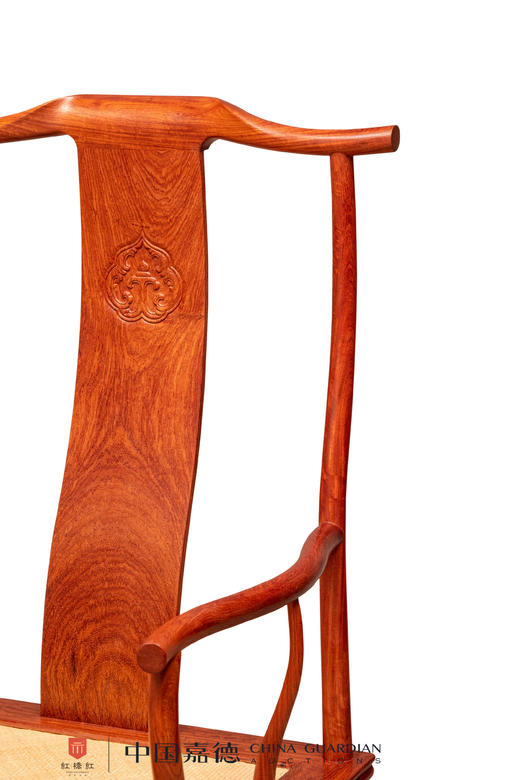 红桥红  家具严选  缅甸花梨（大果紫檀）【藤面 上博 四出头 官帽椅】 商品图1