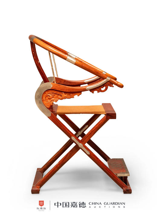 红桥红  家具严选  缅甸花梨（大果紫檀）【绳面 王款 麒麟纹交椅】 商品图3