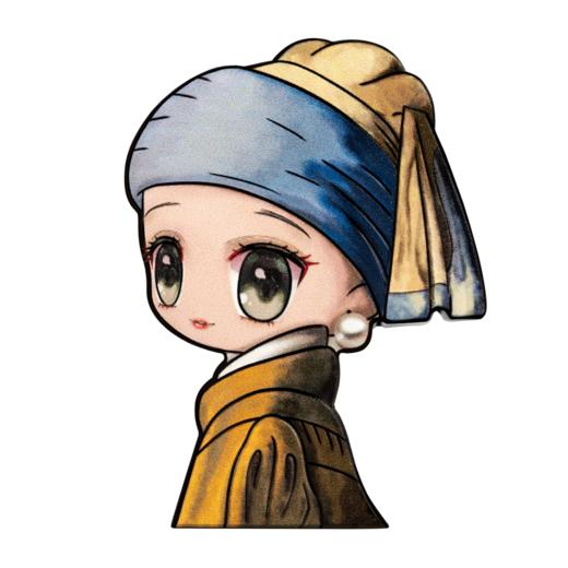 预定！2023 戴珍珠耳环的少女纪念币（10克银币) 乍得发行量2023枚 商品图0