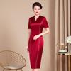 醋酸缎妈妈装婚礼礼服新款喜婆婆婚宴装复古改良旗袍连衣裙WXG-A2299026 商品缩略图3