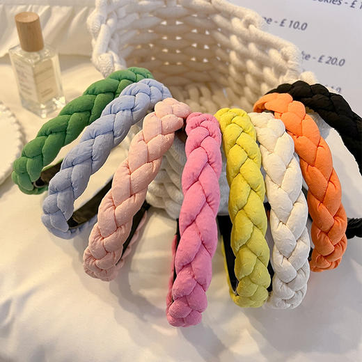 【春艺】复古时尚糖果色麻花辫发箍女洗脸2022年网红发饰 商品图1
