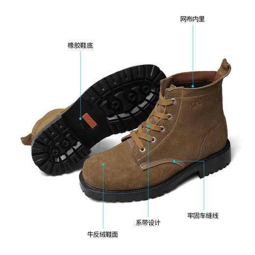 3515强人男鞋反绒皮大头鞋男高帮耐磨劳保鞋圆头户外工作鞋干活鞋 商品图6