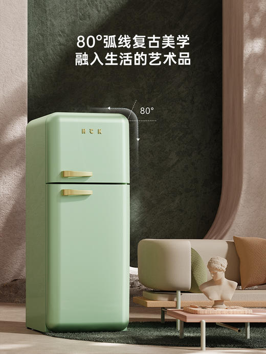 HCK哈士奇BC-253RS 双门复古冰箱进口家用客厅小型大容量高颜值 商品图1
