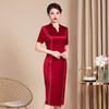 醋酸缎妈妈装婚礼礼服新款喜婆婆婚宴装复古改良旗袍连衣裙WXG-A2299026 商品缩略图2