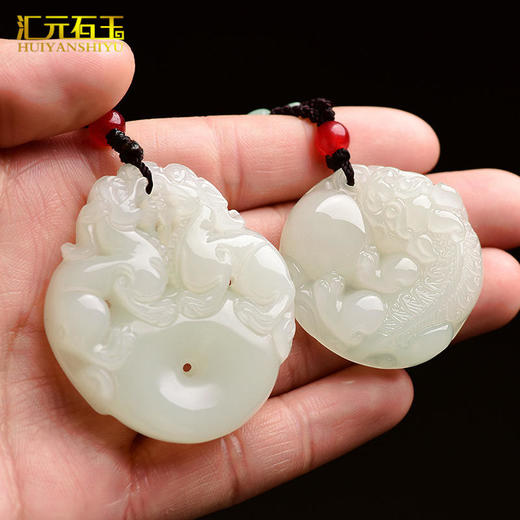 HYSY-H-1545新款和田玉貔貅平安扣吊坠 商品图3