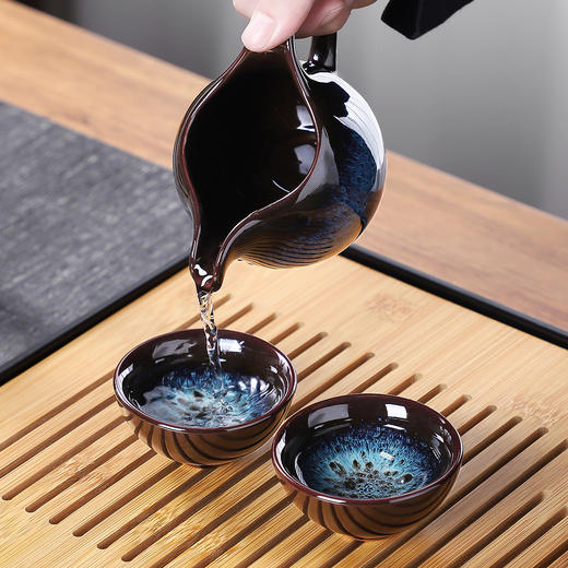 【自动泡茶具】沙金釉自动茶具 家用懒人茶具套装泡茶壶 商品图3