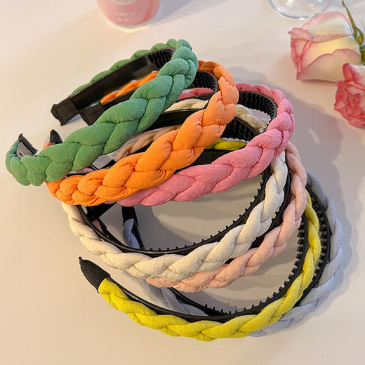 【春艺】复古时尚糖果色麻花辫发箍女洗脸2022年网红发饰 商品图2