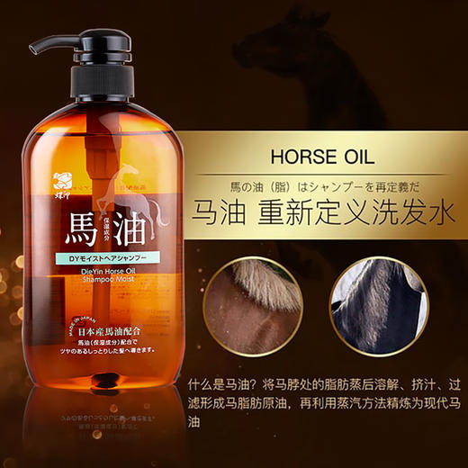 【中欧班列精选】日本原装进口 蝶印马油补水清爽保湿护理修复防脱洗发滋养护发600ml/瓶 商品图5