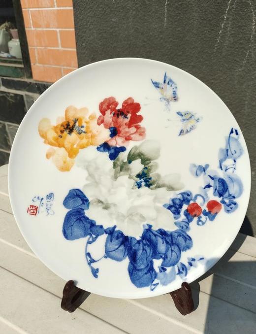 徐国琴：釉下五彩花开富贵赏盘 商品图0