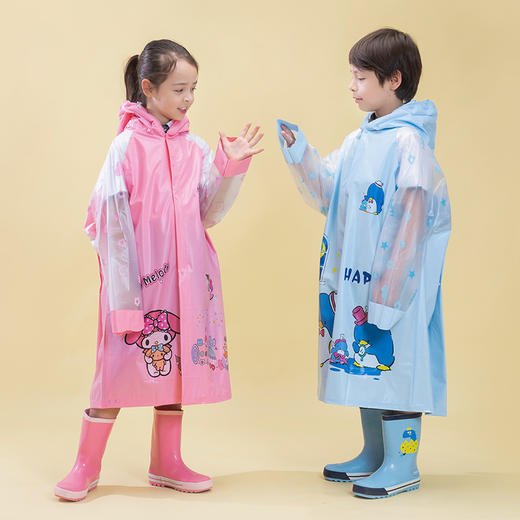 【母婴用品】儿童雨衣雨具卡通帽檐男女童学生雨批全身长款带书包位 商品图1