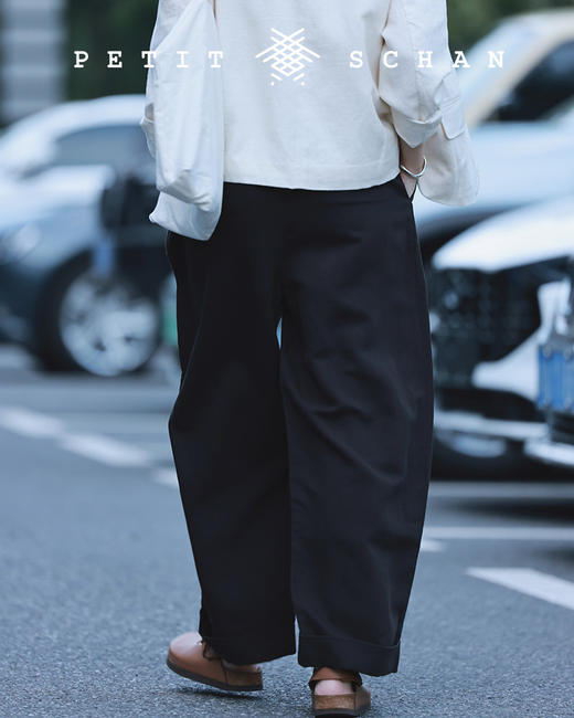 PETIT SCHAN小闪 CLO #106 Monday 星期一 棉麻粘胶混纺显瘦利落休闲裤 商品图7