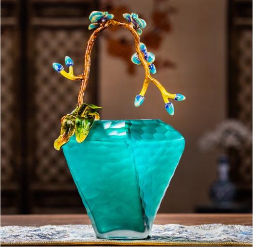 珐琅彩琉璃客厅花瓶RO-6806兰之恋花篮方格 兰之恋花篮（方格 ） 商品图1