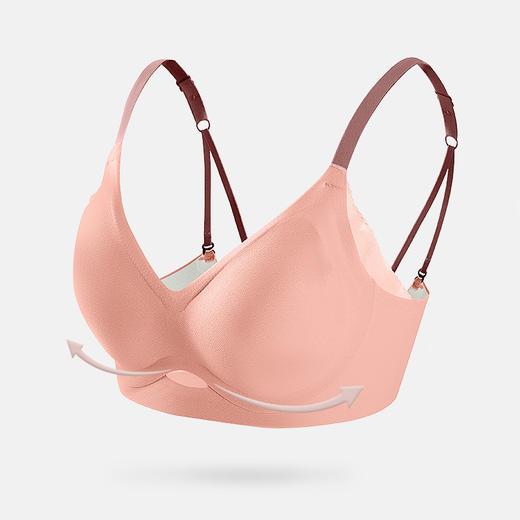 黛唯梵 无痕内衣女小胸聚拢收副乳防下垂无钢圈薄款美背文胸 商品图2