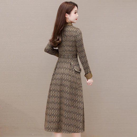 YWE 26092印花连衣裙时尚高腰中长款大码a字裙 商品图1