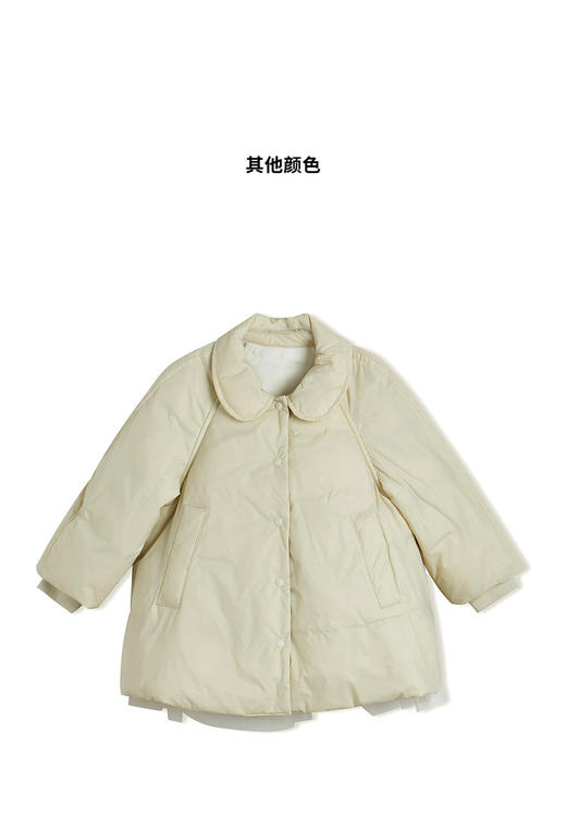 江南布衣童 22年秋款  公主网纱翻领中长款羽绒服  YM9C10550 商品图5