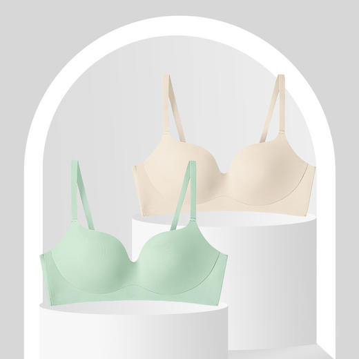 黛唯梵无痕内衣薄款光面上托小胸显大聚拢胸罩收副乳无痕内衣女 商品图0