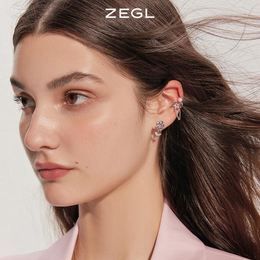 ZEGL花朵耳环女夏季小众设计感高级耳钉2022年新款潮925银针耳饰 商品图2