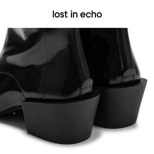 [捡漏价]lost in echo 设计师品牌尖头假两件拼接中筒靴骑士靴长靴膝下靴 商品图4