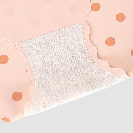 黛唯梵 奶油波点波浪边冰丝内裤女士一片式无痕隐形透气三角裤 商品图3