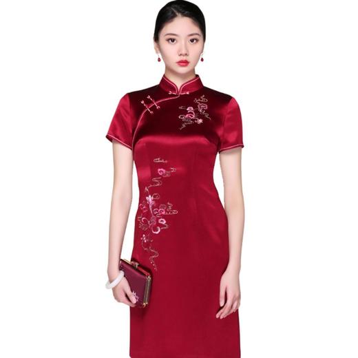 3楼 陶玉梅醋酸缎妈妈装婚宴礼服旗袍裙 商品图4