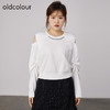 oldcolour春秋商场同款白色设计感小众气质T恤上衣女DN31023806 商品缩略图2