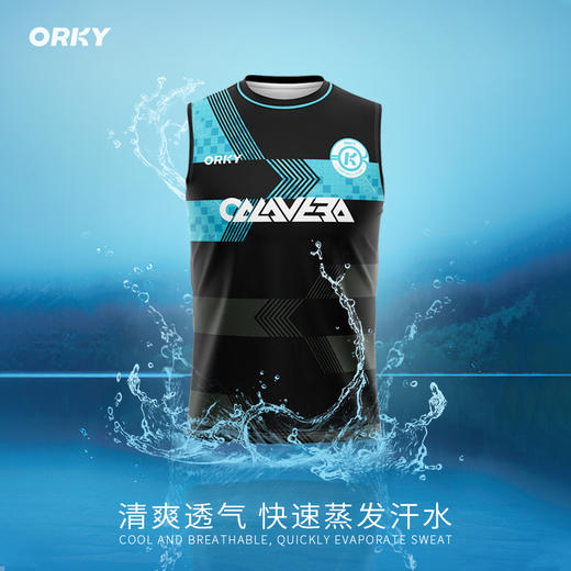 ORKY 沃恺无袖T恤男运动 健身足球背心训练服速干跑步衫透气马甲 商品图3