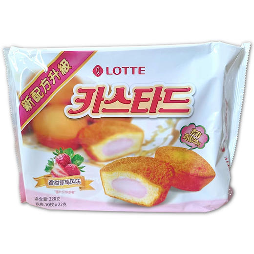 乐天 蛋黄派蛋糕草莓味220g   商品图0