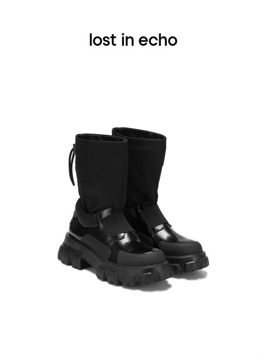 [捡漏价]lost in echo不无聊的马丁靴风衣布抽绳拼接马丁短靴裤管靴大黄靴 商品图0