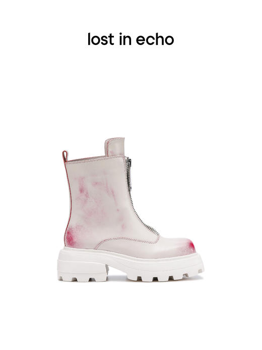 lost in echo  西装靴系列方头前置双拉链擦色厚底西装靴 商品图1