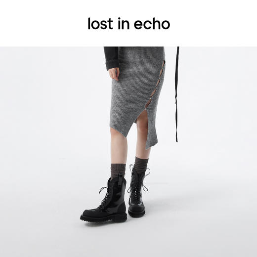 lost in echo 设计师品牌圆提手底花鞋跟西部短靴牛仔靴绑带靴 商品图3