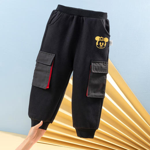 迪士尼童装秋冬新品儿童加绒长裤时尚男童工装裤223K1326 商品图1